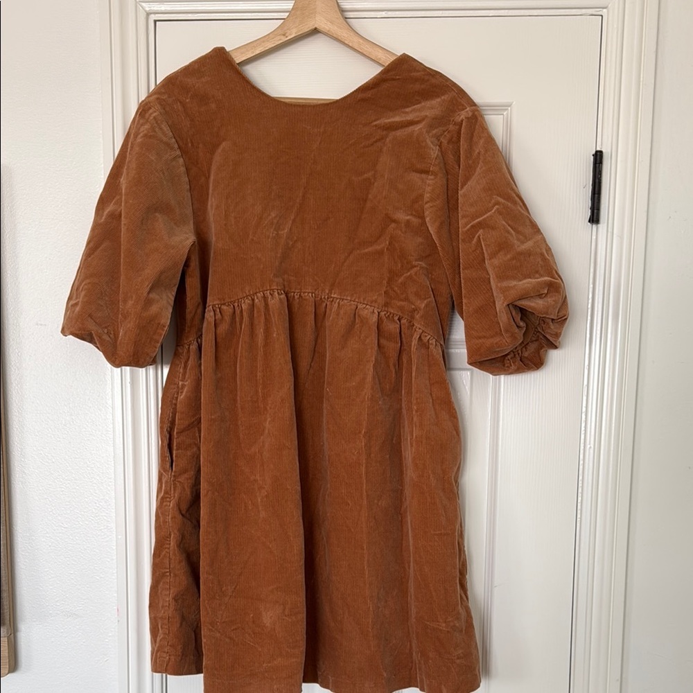 Everlane corduroy puff sleeve dress